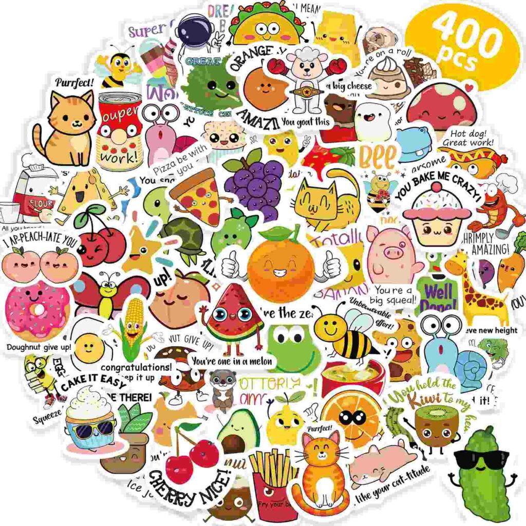 piles of stickers