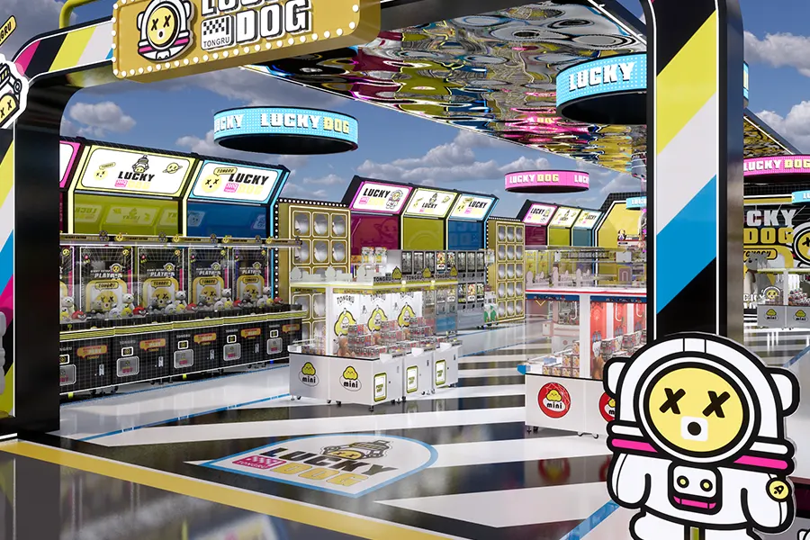 Chromatic claw machine store design