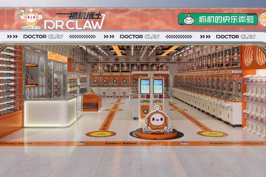 Orange claw machine store design