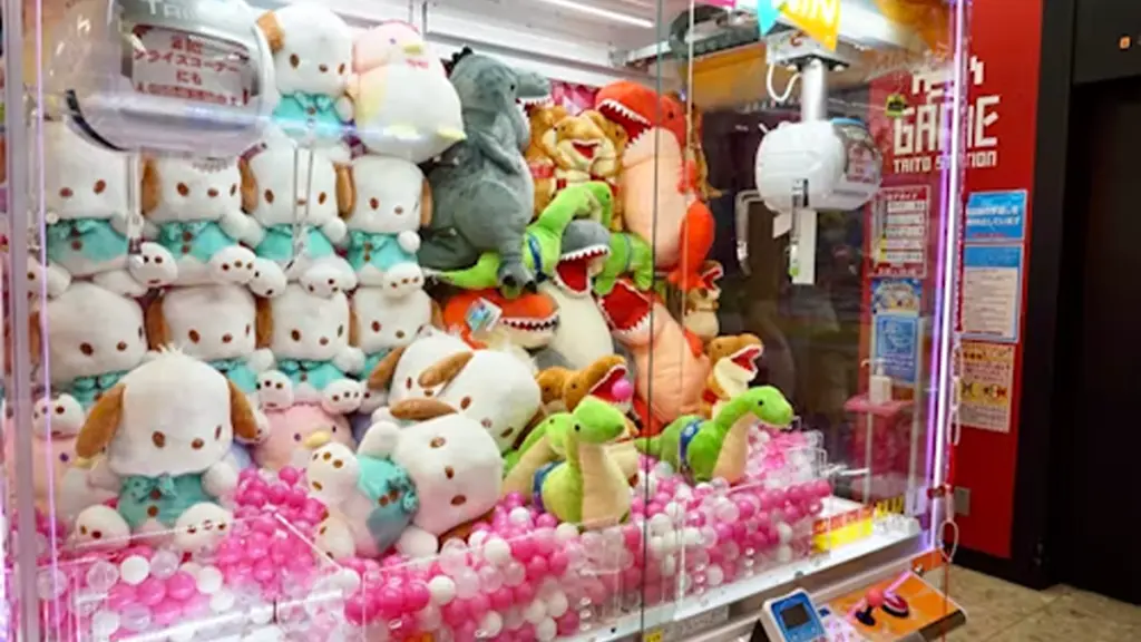 many cute toys in claw machine